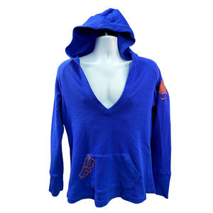 Vintage Nike Team Florida Gators Womens Size XL V-Neck Thermal Hoodie Blue